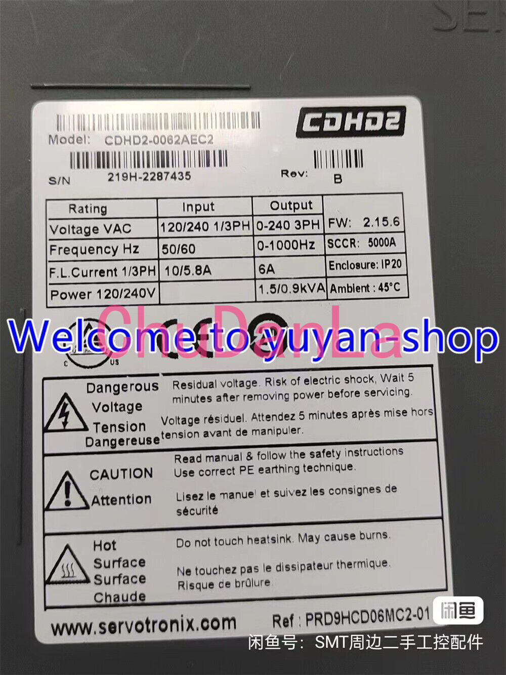 1PCS USED Servotronix Servo Drive CDHD-0062AEC2
