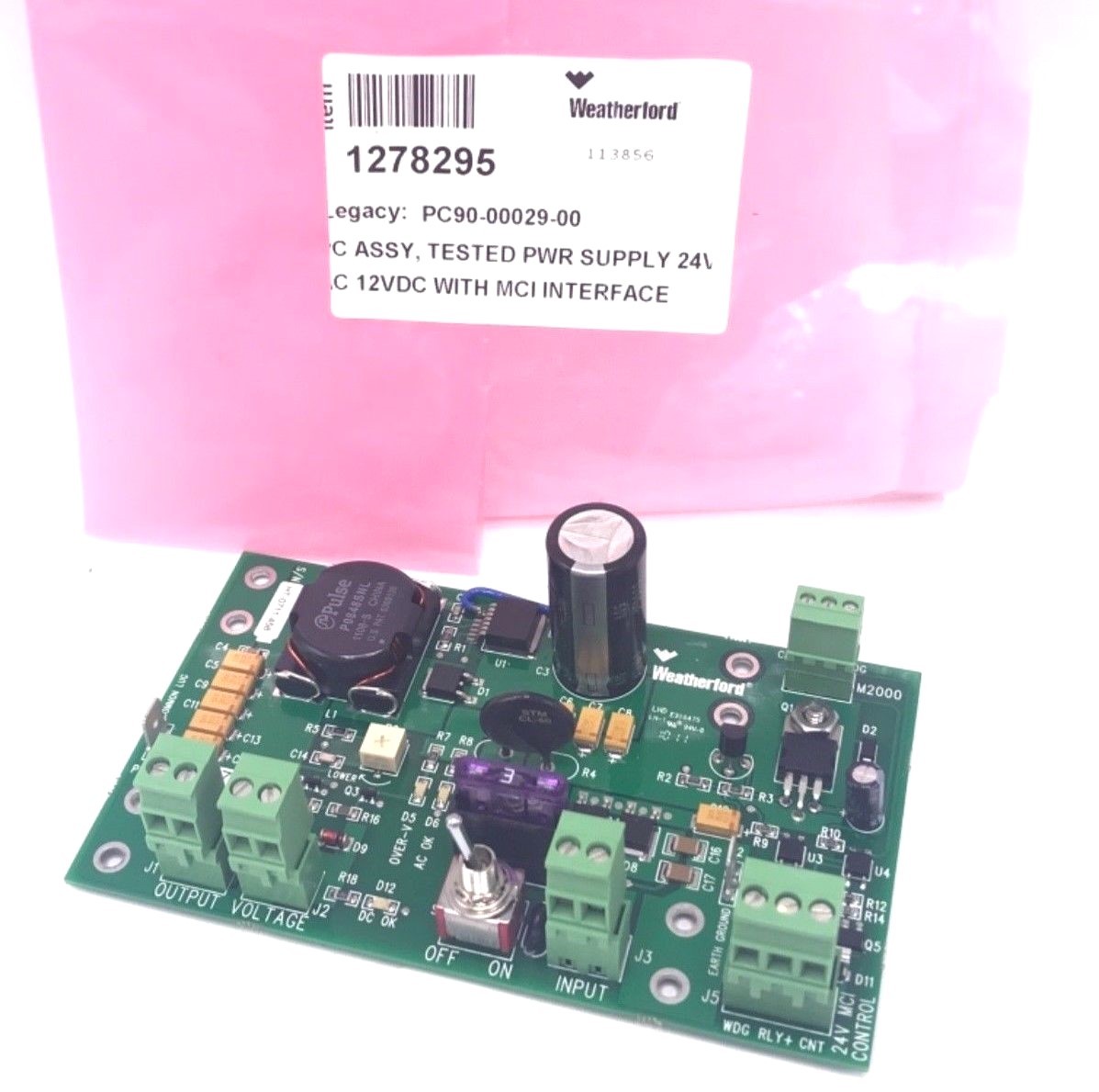 NEW WEATHERFORD PC90-1278295 REV. B1 POWER SUPPLY 24V, PC90-00029-00, HT-0711