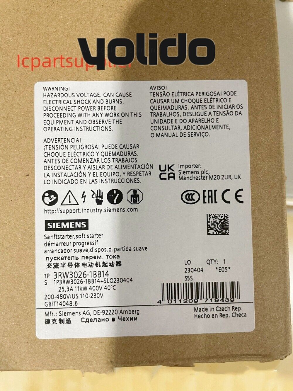 1PCS SIEMENS 3RW3026-1BB14 3RW30261BB14 Brand-new Fast Shipping