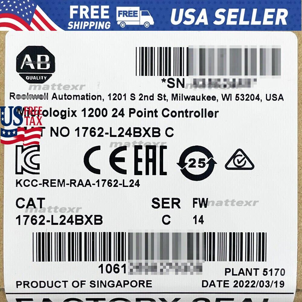 New AB 1762-L24BXB MicroLogix 1200 24 Point Controller 1762L24BXB US Free Tax