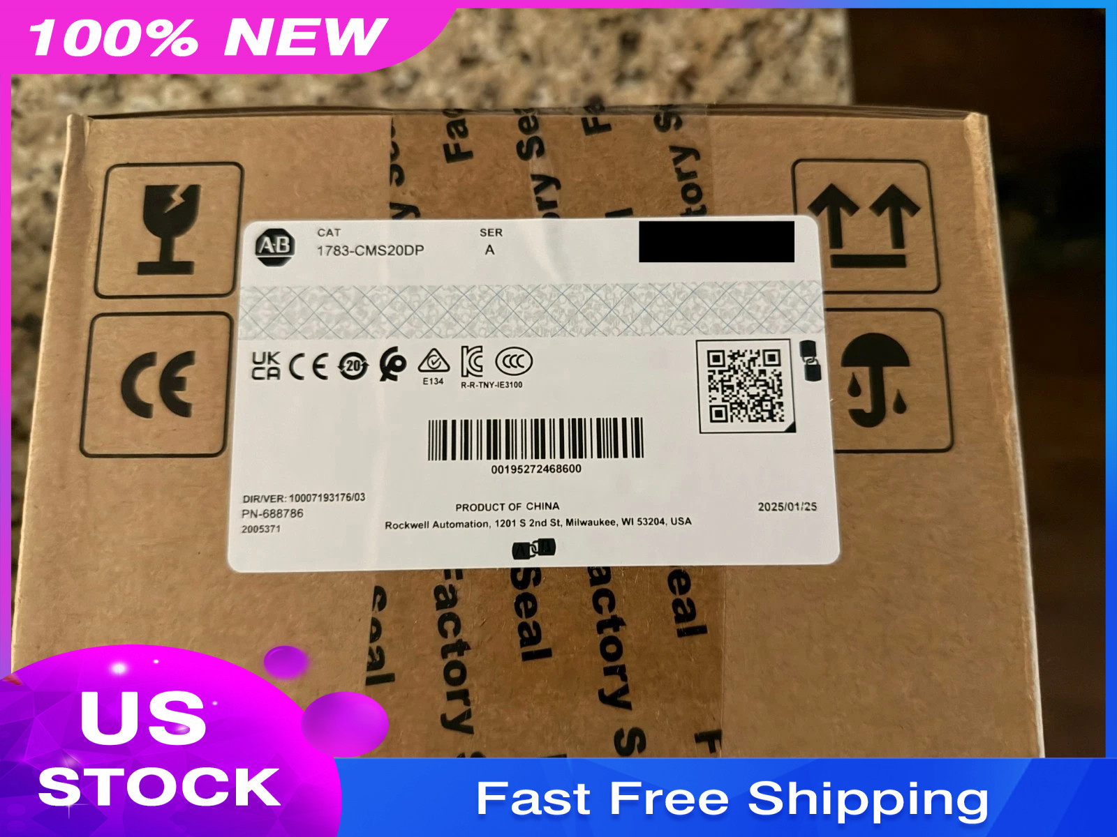 New Sealed 1783-CMS20DP Stratix 5200 20 Port Switch Allen Bradley 1783-CMS20DP