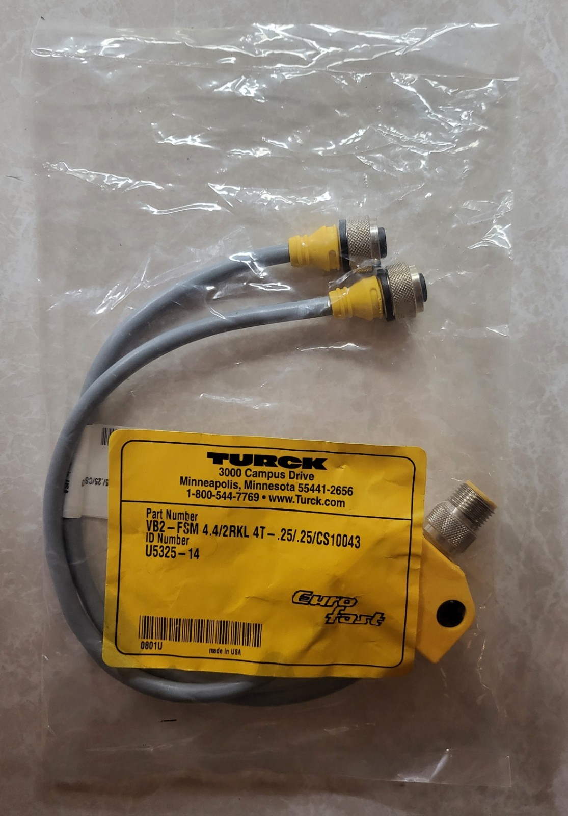 TURCK VB2-FSM 4.4/2RKL 4T-0.25/0.25/CS10043 (BRAND NEW SEALED)
