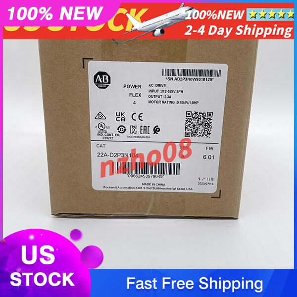 Brand New Allen-Bradley 22A-D2P3N104 PowerFlex 4 0.75 kw 22AD2P3N104