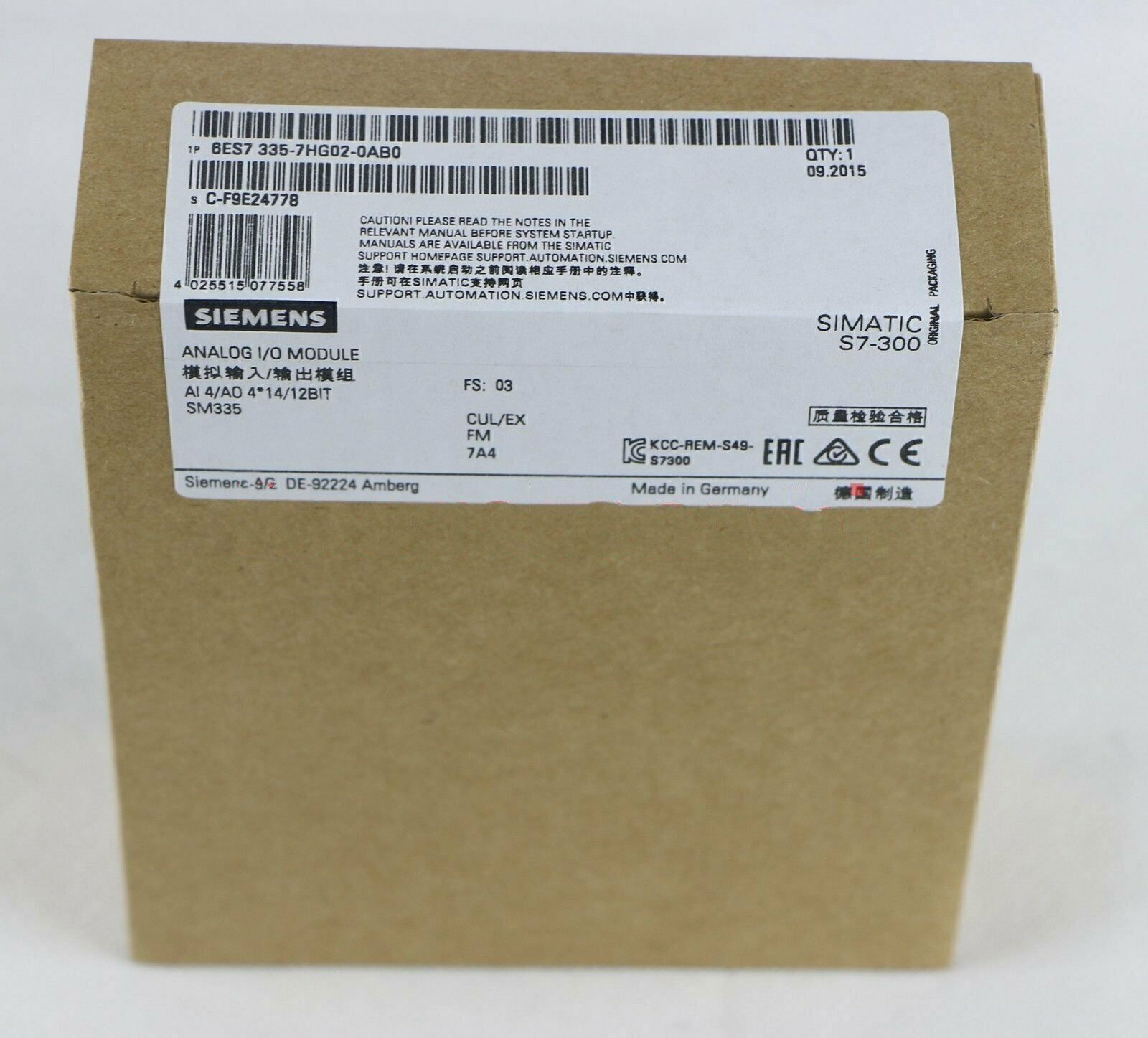 Siemens 6ES7 335-7HG02-0AB0 High Quality New Free Ship 6ES7335-7HG02-0AB0