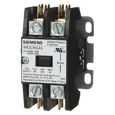 Siemens 45Gg10afa Definite Purpose Magnetic Contactor, 110V-120V Ac, 1 P,