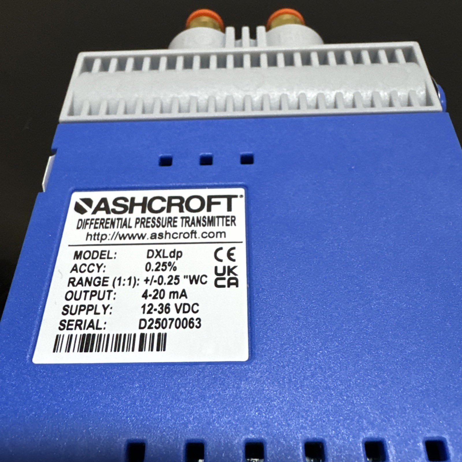 ASHCROFT DXLdp ± 0.25″WC Differential Pressure Transmitter