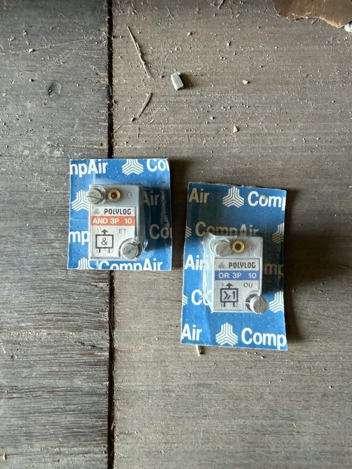 CompAir Polylog Pneumatic Logic Valves – AND 3P 10 & OR 3P 10 (NOS)