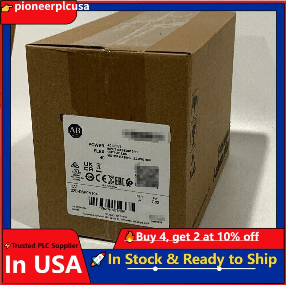 New Factory Sealed AB 22B-D6P0N104 Powerflex 40 AC Drive 3.0Hp 2.2kW 22BD6P0N104