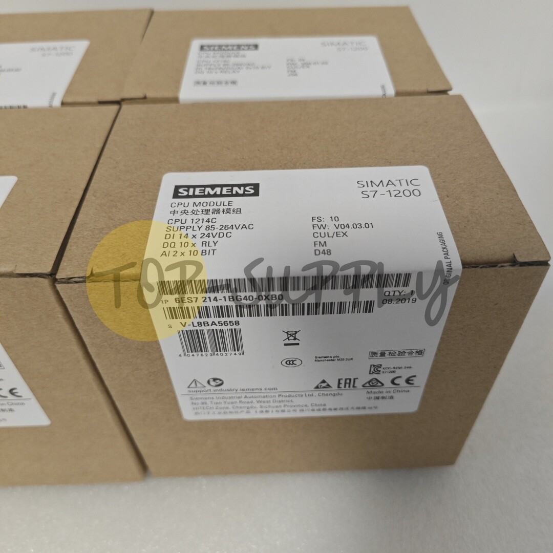 6ES7 214-1BG40-0XB0 NEW SIEMENS 6ES7214-1BG40-0XB0 1BG40-OXBO S7-1200 CPU 1214C