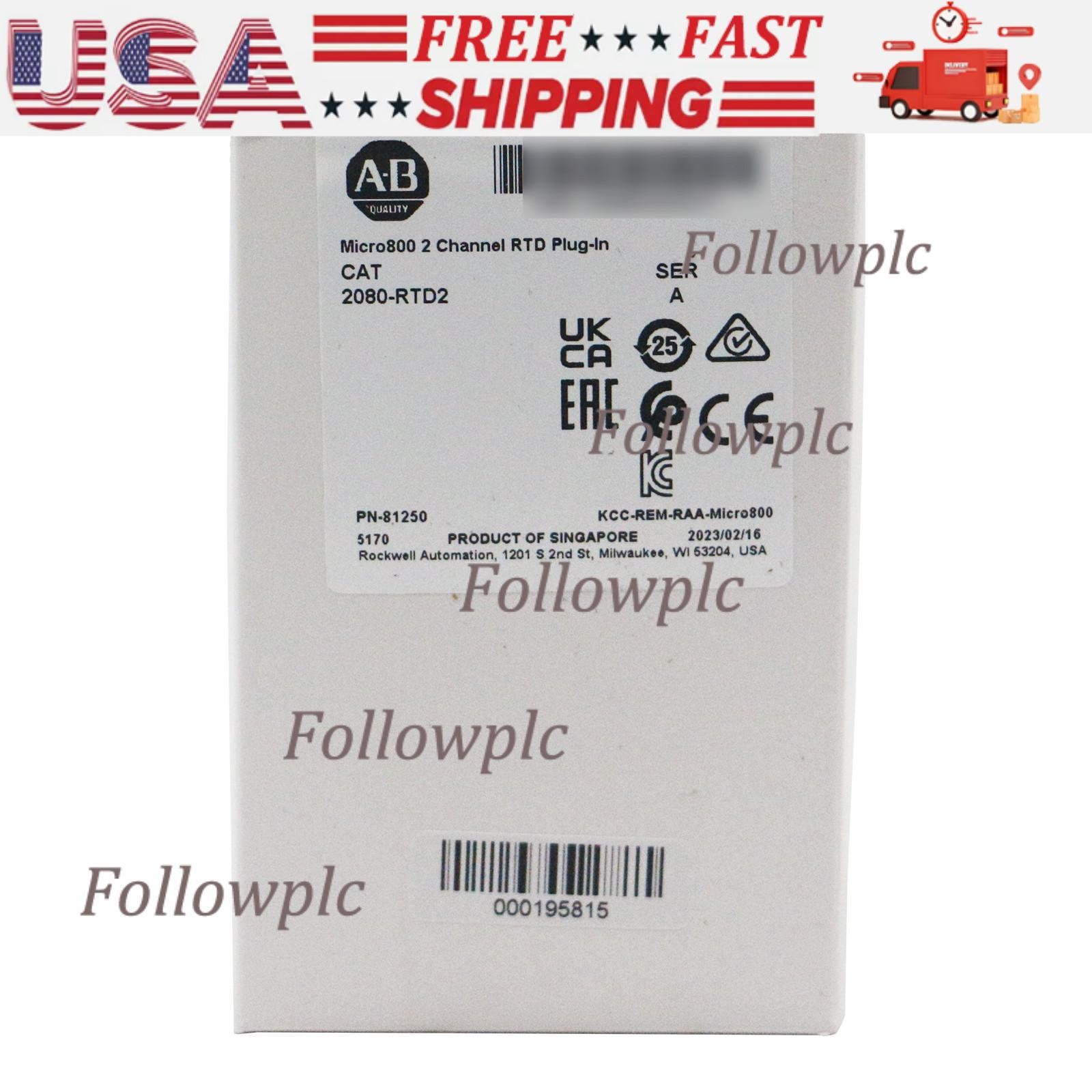 AB 2080-RTD2 2channel Resistance Thermometer Micro800 Plug-in Module US Free Tax