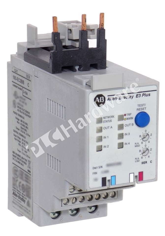 Open Pre-owned Allen Bradley 193-EC2BB /C E3 Plus 3-15A Motor Protection Relay