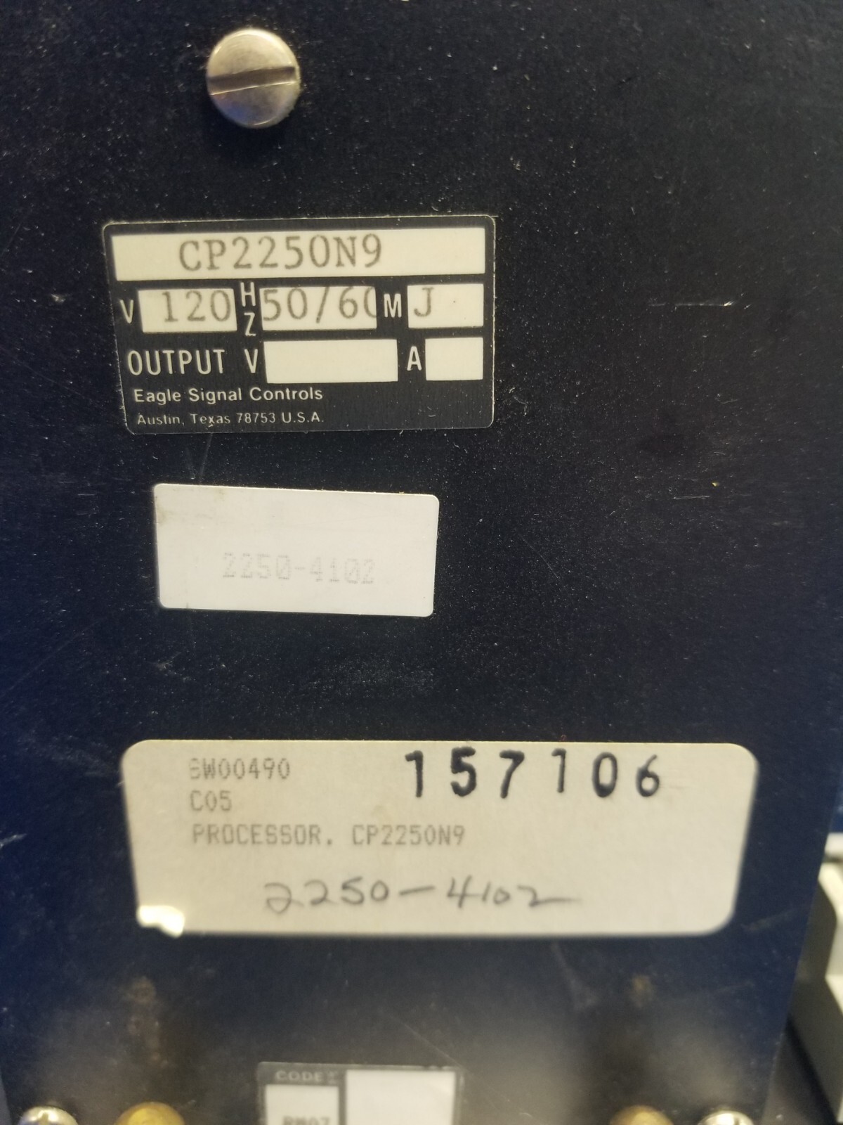 EAGLE SIGNAL CP2250N9, NL120L1, NL112L1 EPTAK 225 UNIT