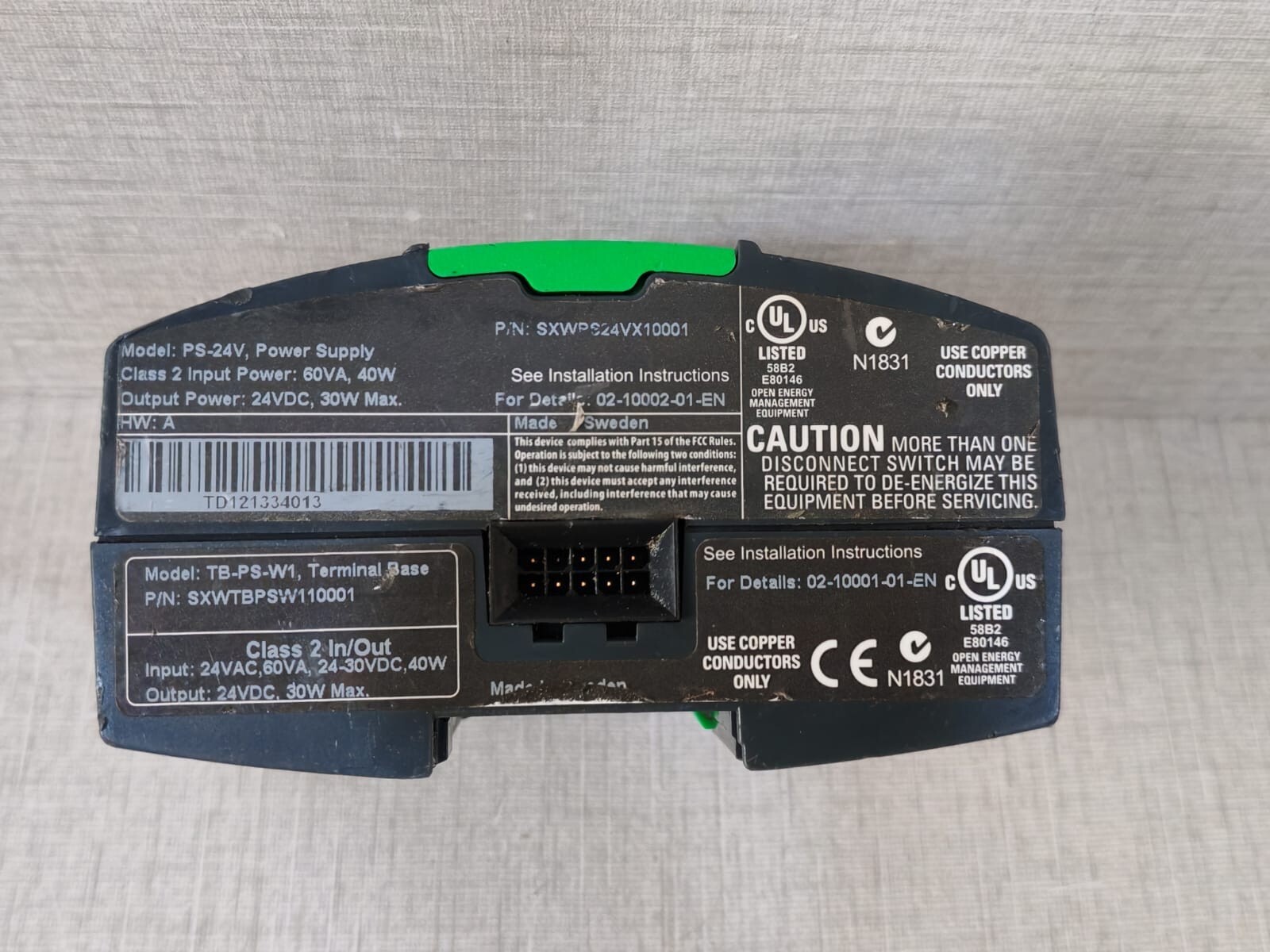 Schneider Electric PS-24V Power Supply P/n: SXWPS24VX10001 with Base