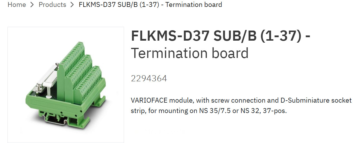 37 Position Din Rail Interface Module Termination board WORKING PULL [Z3B8]