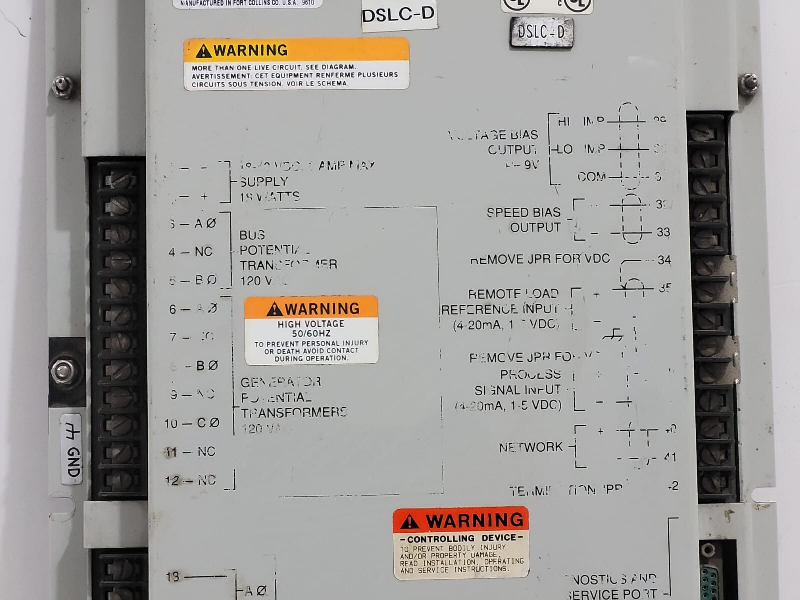 WOODWARD 9905-797 DIGITAL SYNCHRONIZER AND LOAD CONTROL REV.B DSLC-D
