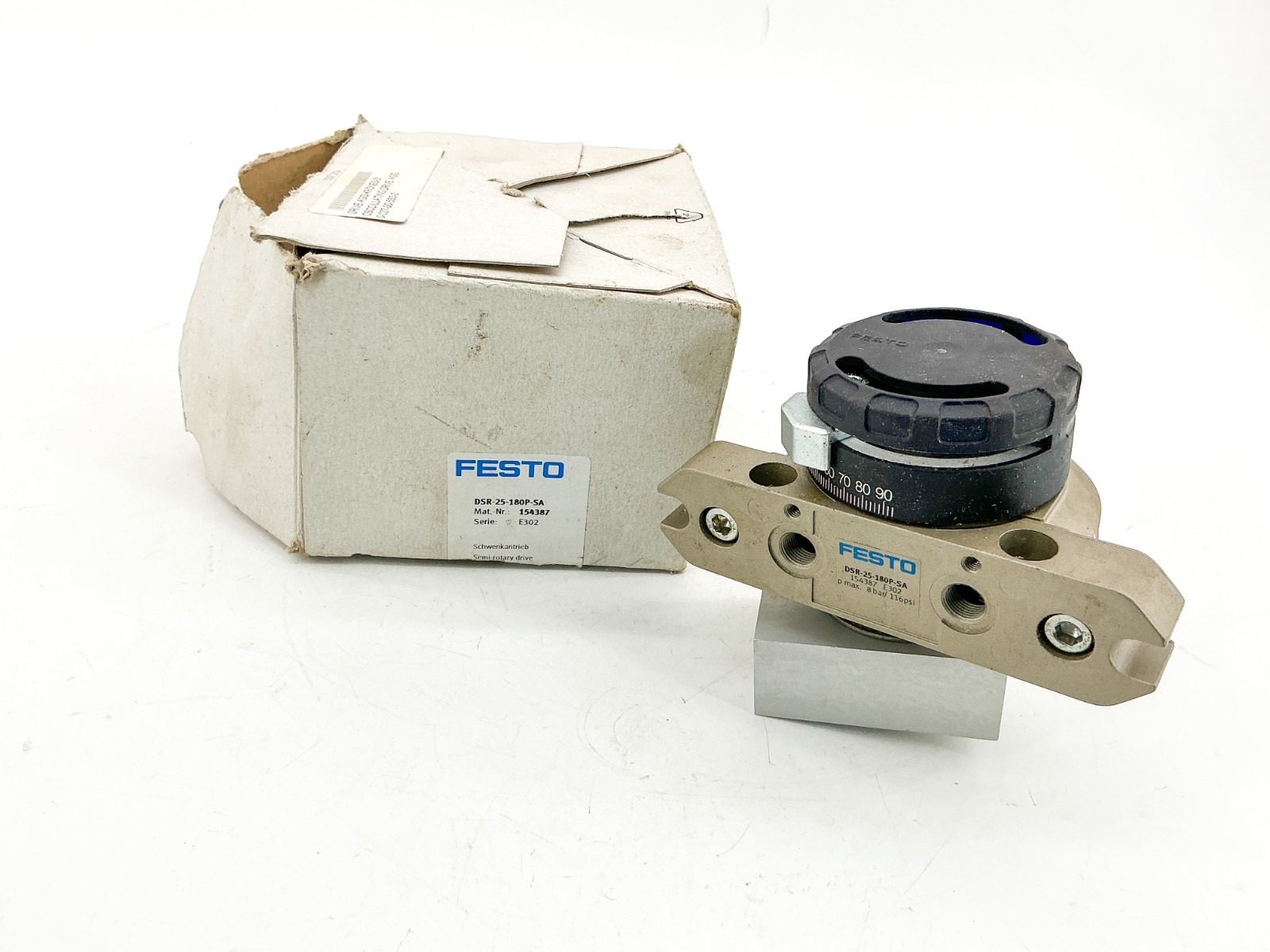 New Festo DSR-25-180P-SA Semi-Rotary Drive 116PSI 8Bar 154387