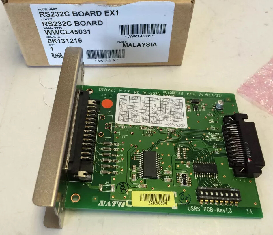 Sato USRS PCB-REV1.3 1A,HS RS-232C,HG300851D 8V01 Control Board,SATO RS232C,FJ
