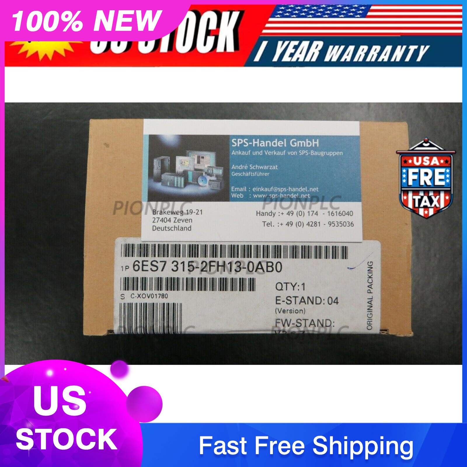6ES7 315-2FH13-0AB0 / 6ES7315-2FH13-0AB0 / CPU 315F-2PN/DP / NEW / Seal & VA