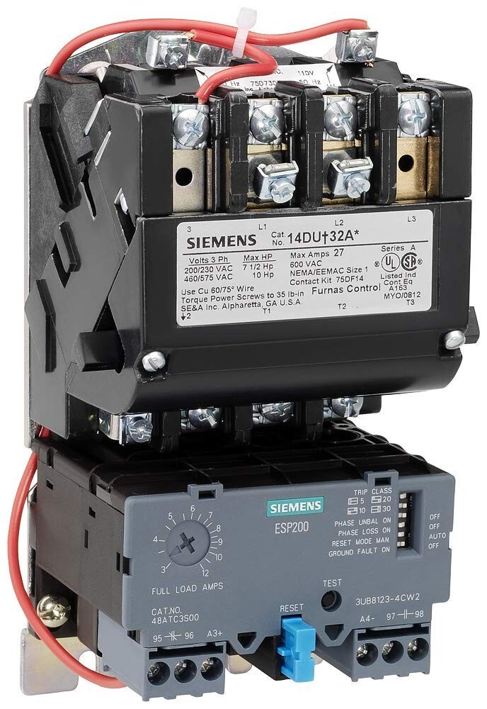 Siemens 14DUD12AG Heavy Duty Motor Starter Single Phase, 2 Pole, 1 NEMA 240V