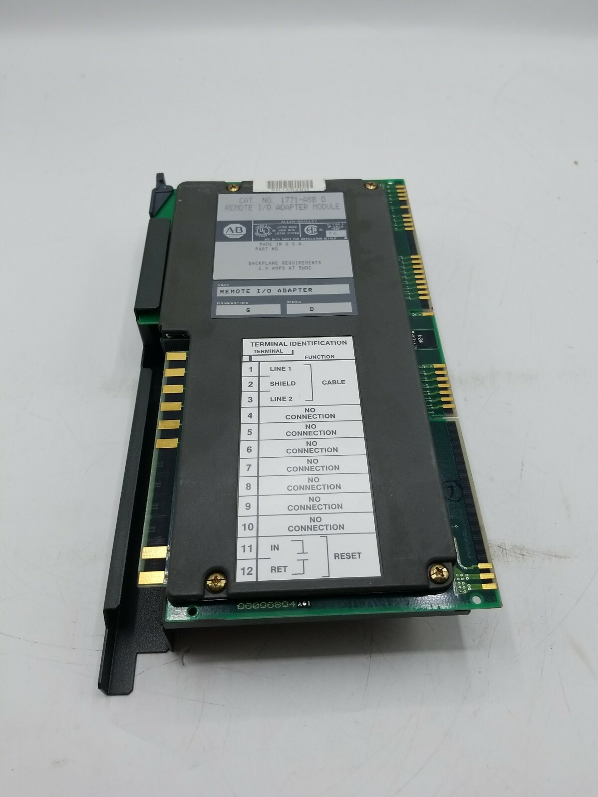 Allen Bradley 1771-ASB D Remote I/O Module Rev. G Ser D