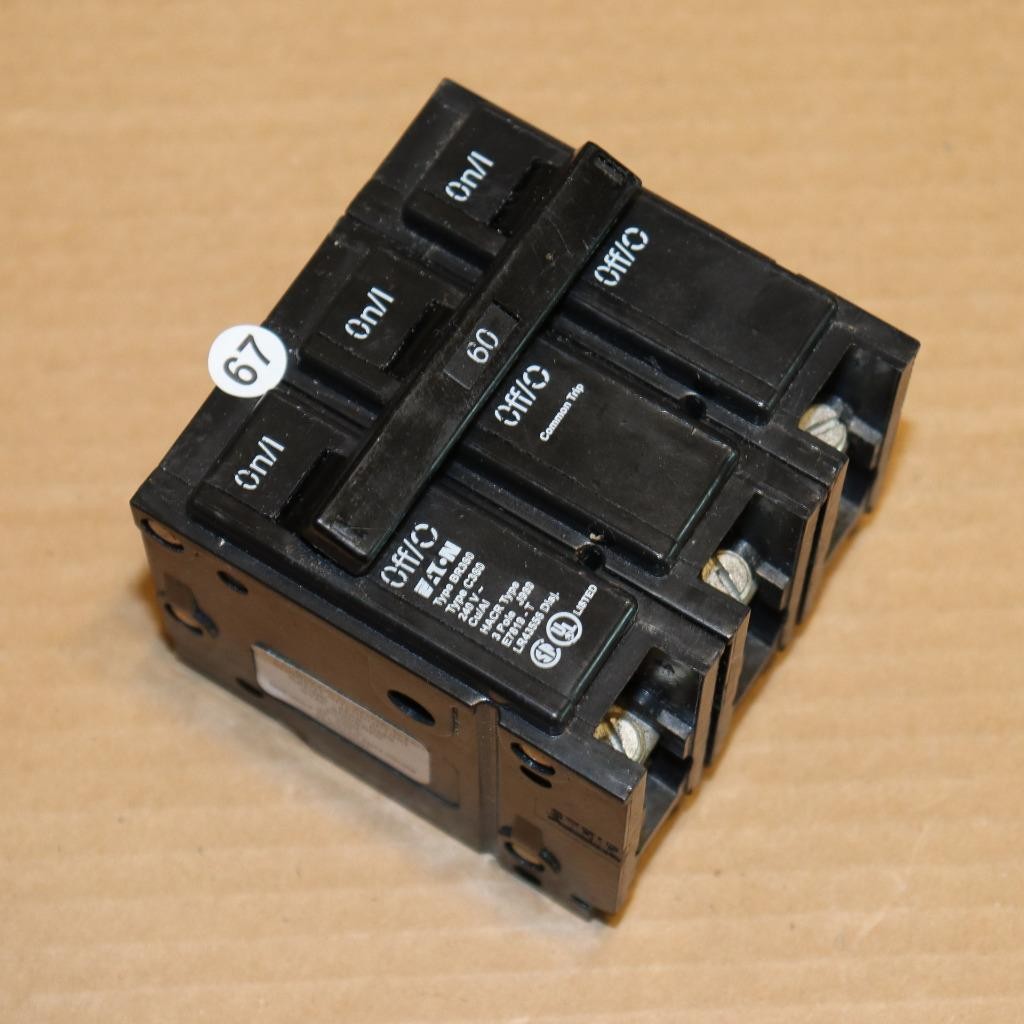 One New Eaton BR360 3 Pole 60 Amp Plug In Breaker More Available WT#61-67