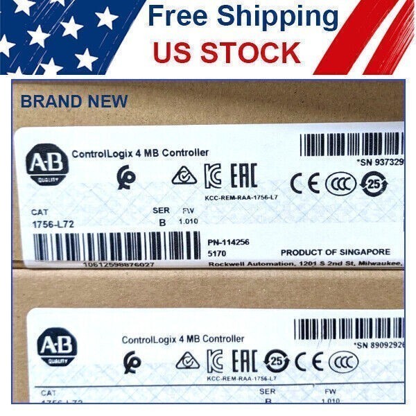 1756-L72 Factory Sealed AB 1756L72/B ControlLogix 4MB Controller PLC Processor