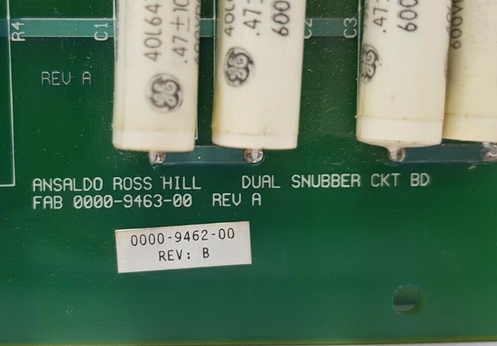 ANSALDO ROSS HILL 0000-9462-00 DUAL SNUBBER CIRCUIT BOARD 0000-9463-00