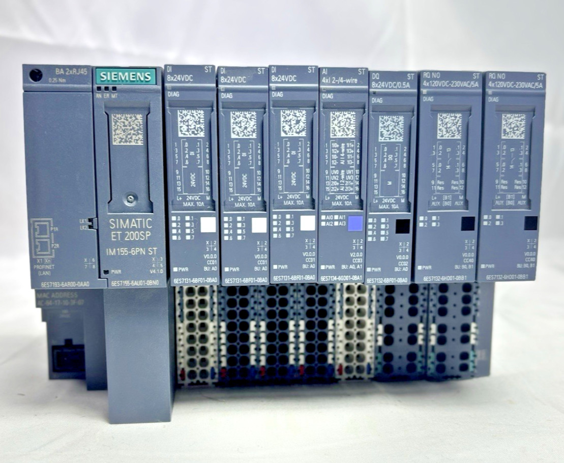 Siemens IM155-6PN ST ET200SP I/O System w/ DI DQ AI Relay Modules