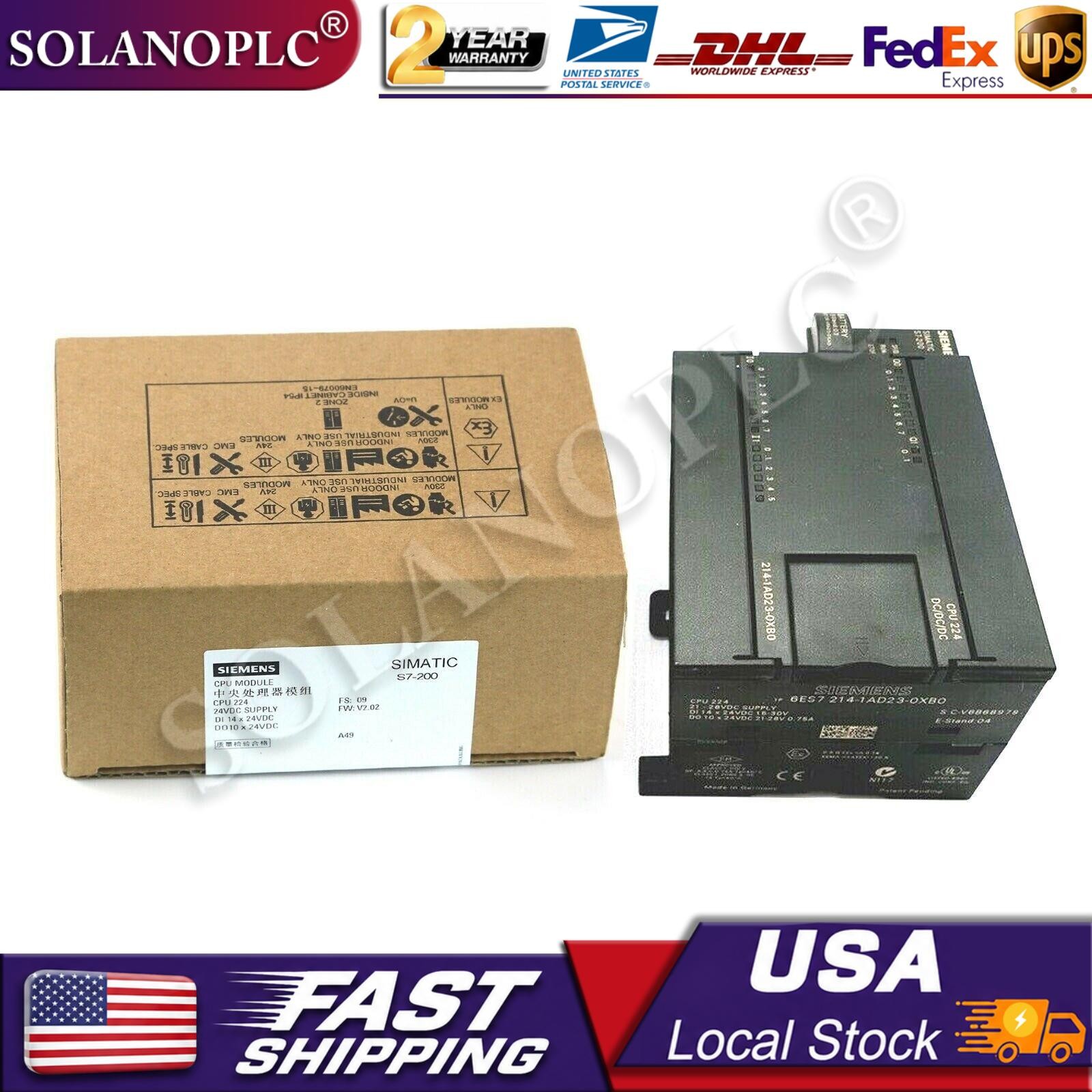 New Siemens 6ES7 214-1AD23-0XB0 6ES7214-1AD23-0XB0 SIMATIC S7-200, CPU 224