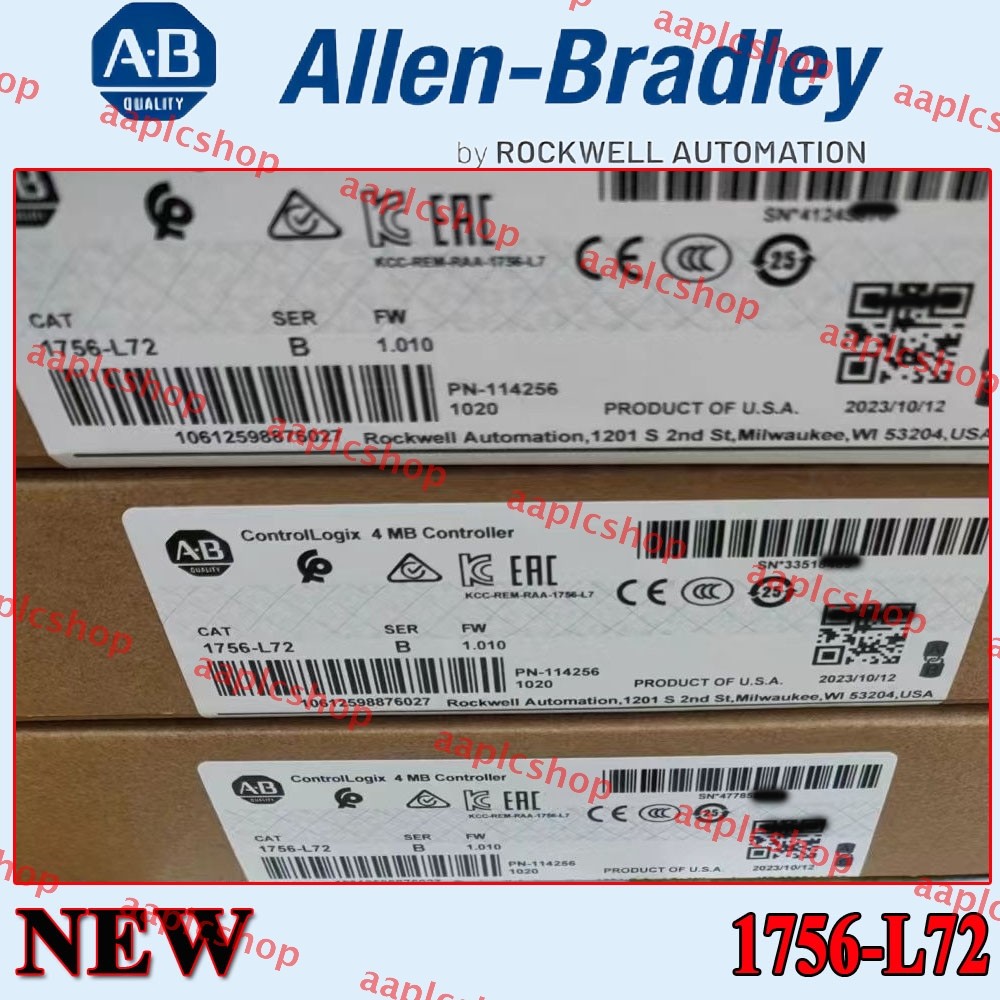 1756-L72 Factory Sealed AB 1756L72/B ControlLogix 4MB Controller PLC Processor