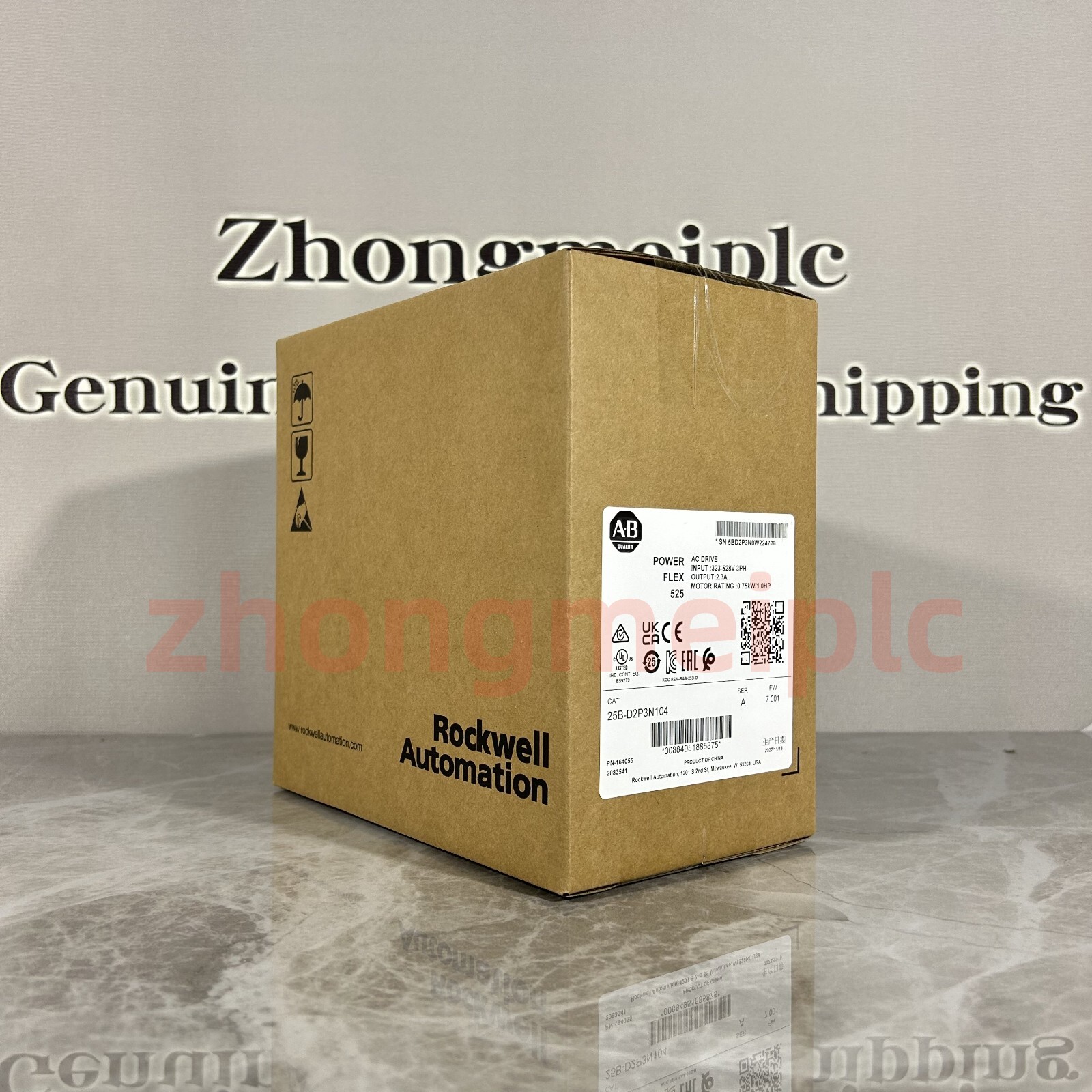 Allen Bradley 25B-D2P3N104 PowerFlex 525 0.75kW (1Hp) New Original 25BD2P3N104