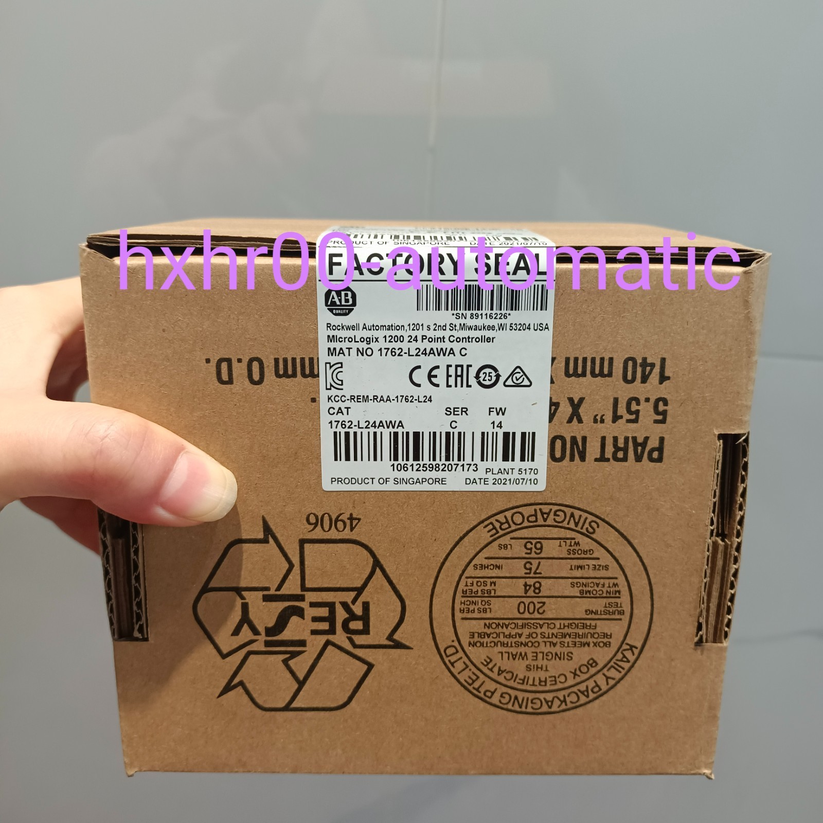 AB 1762-L24AWA MicroLogix 1200 24 Pt Controller PLC 1762L24AWA New Sealed