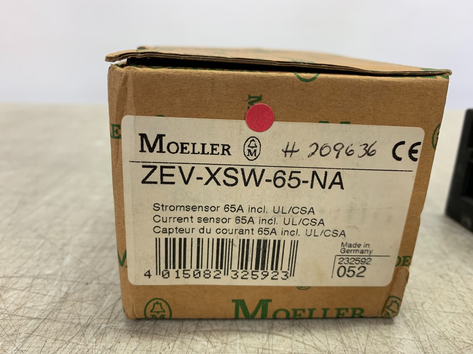 EATON 232592 Moeller ZEV-XSW-65 Overloard Relay Current Sensor 3-65A with ZEV