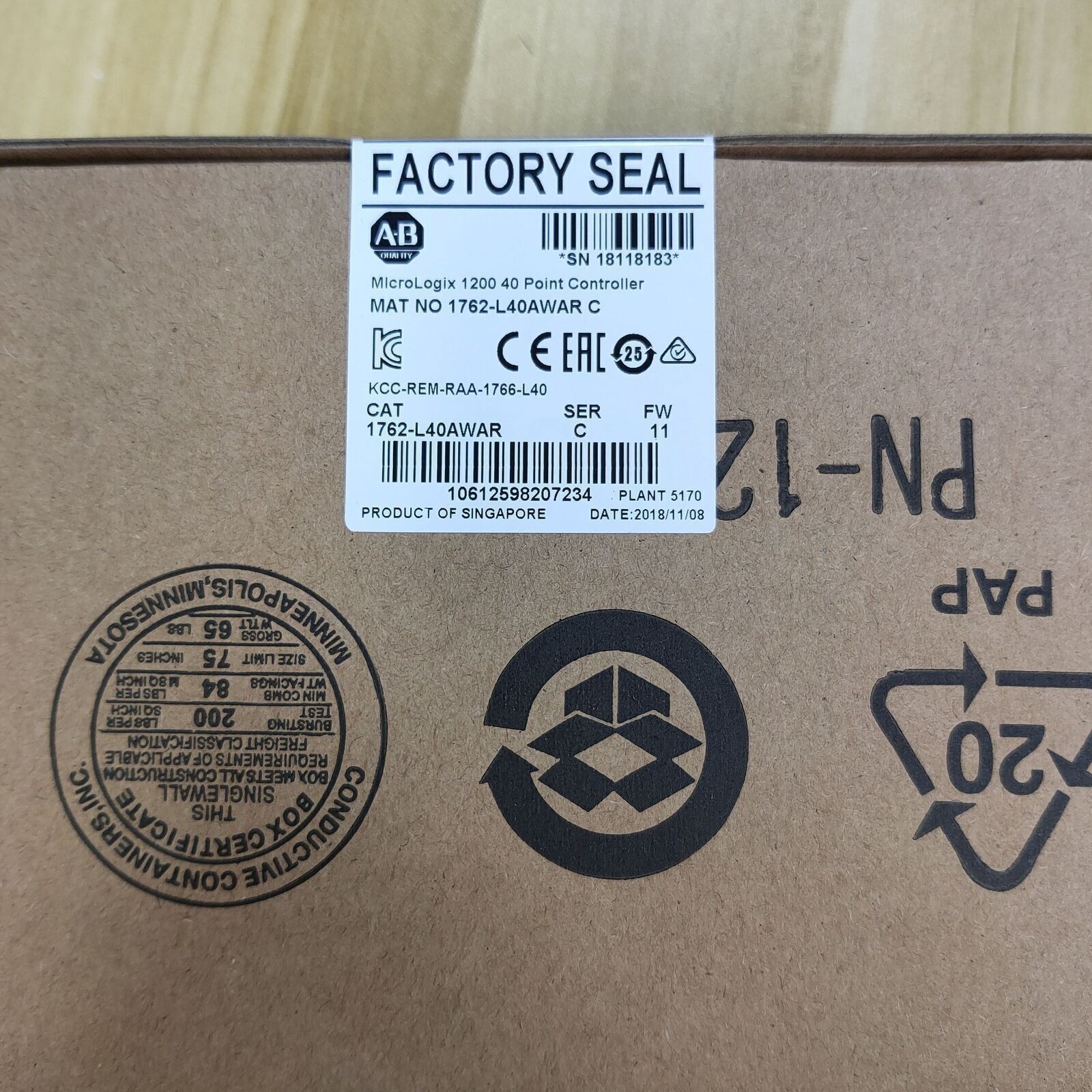 Sealed NEW PLC 1762-L40AWAR Ser C MicroLogix 1200 Controller Free Shipping