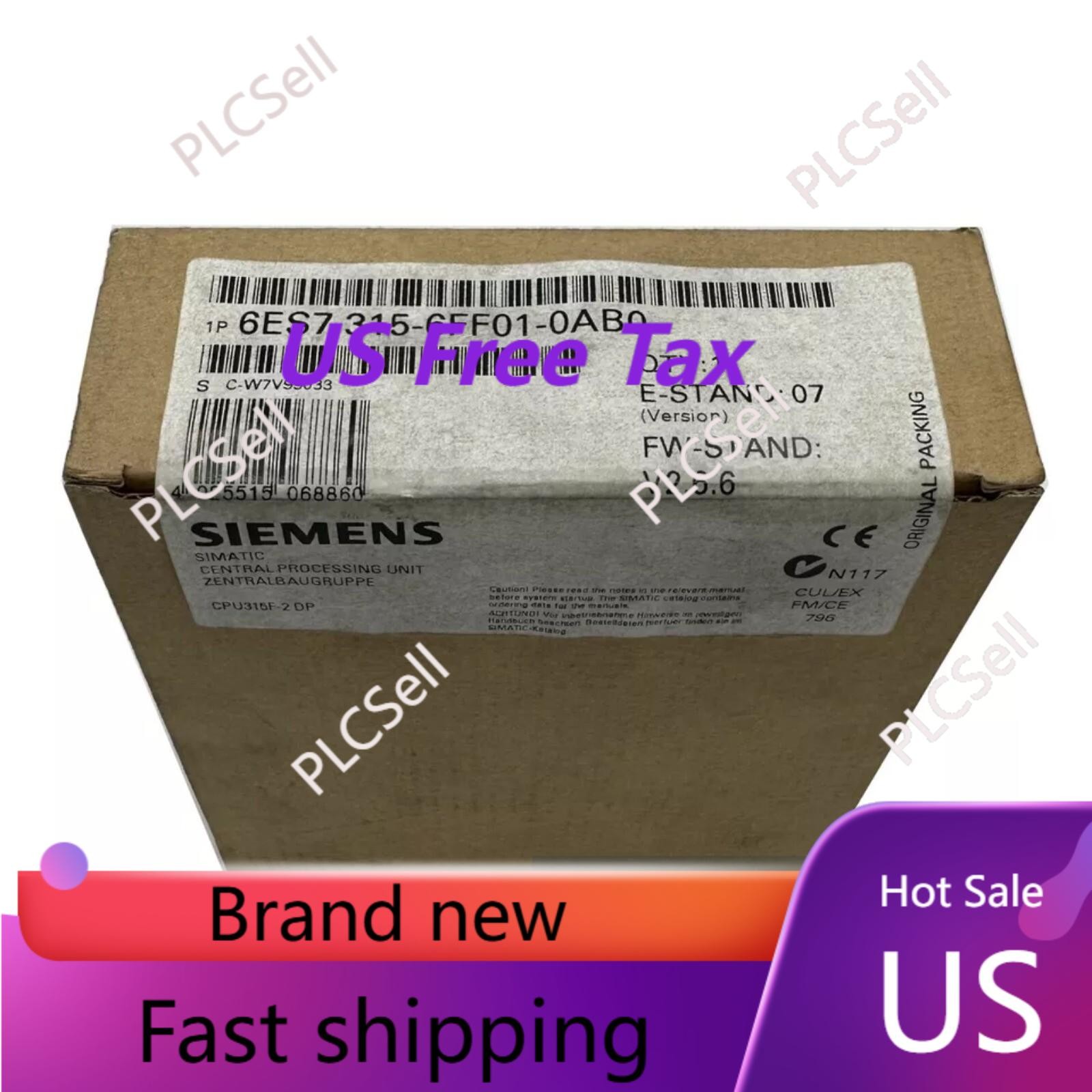 New Siemens SIMATIC S7-300, CENTRAL UNIT 6ES7315-6FF01-0AB0 6ES73156FF010AB0