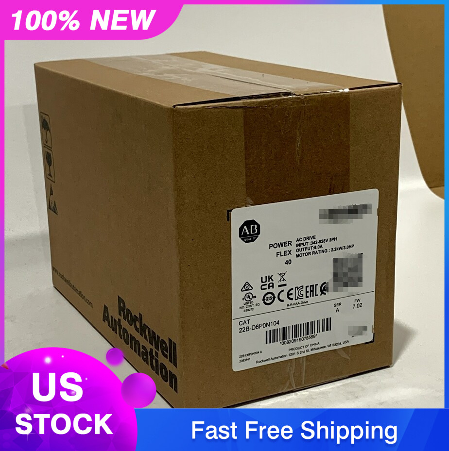 NEW Allen-Bradley 22B-D6P0N104 PowerFlex 40- 2.2 kW 3 HP AC Drive