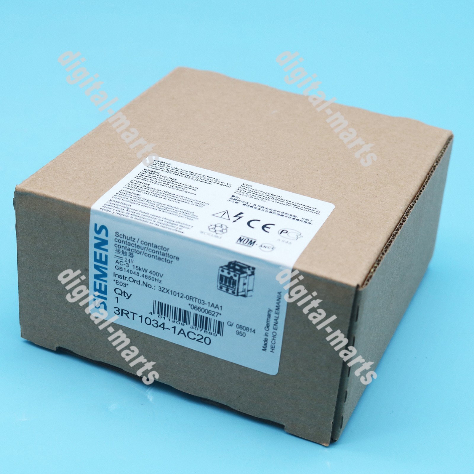 NEW SIEMENS ONE Sirius 3RT1034-1AC20 3RT10341AC20 AC-3 24V 3P S2 Contactor