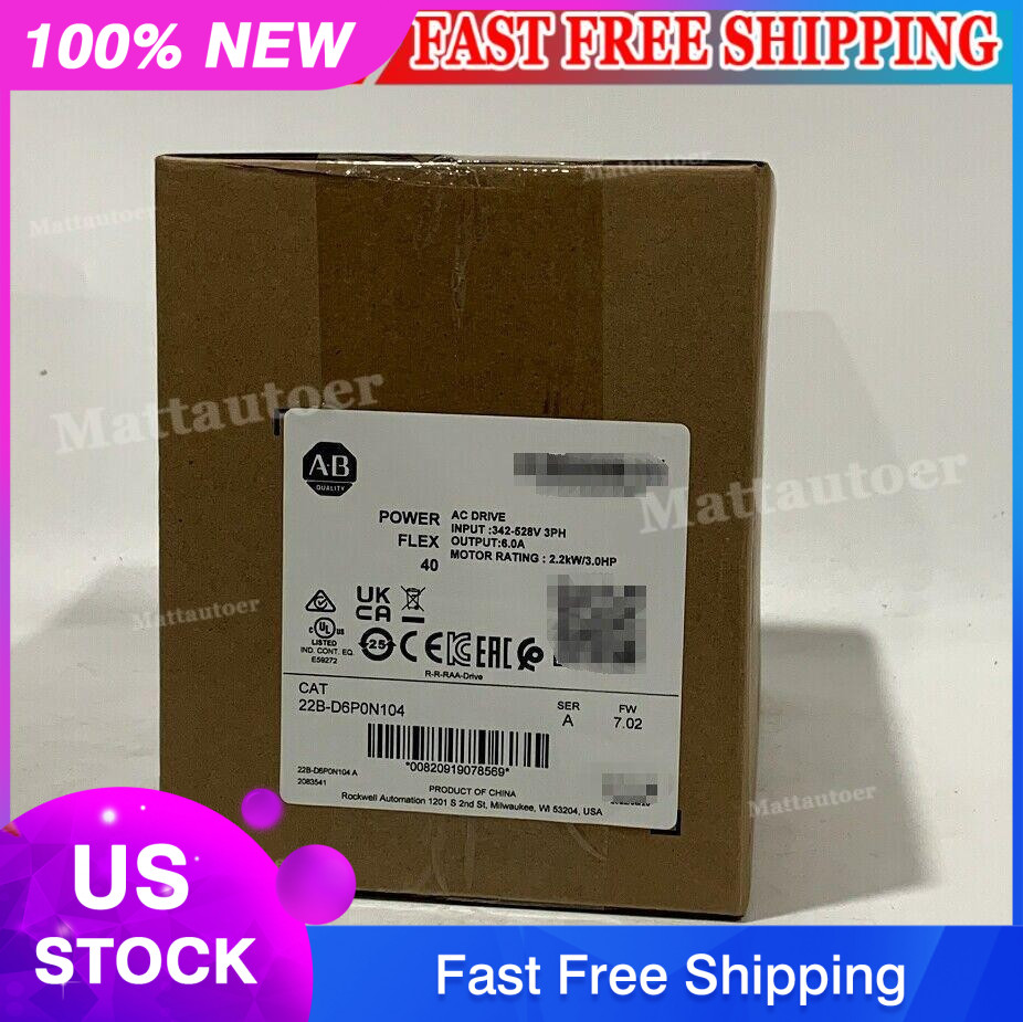NEW Allen-Bradley 22B-D6P0N104 PowerFlex 40- 2.2 kW 3 HP AC Drive