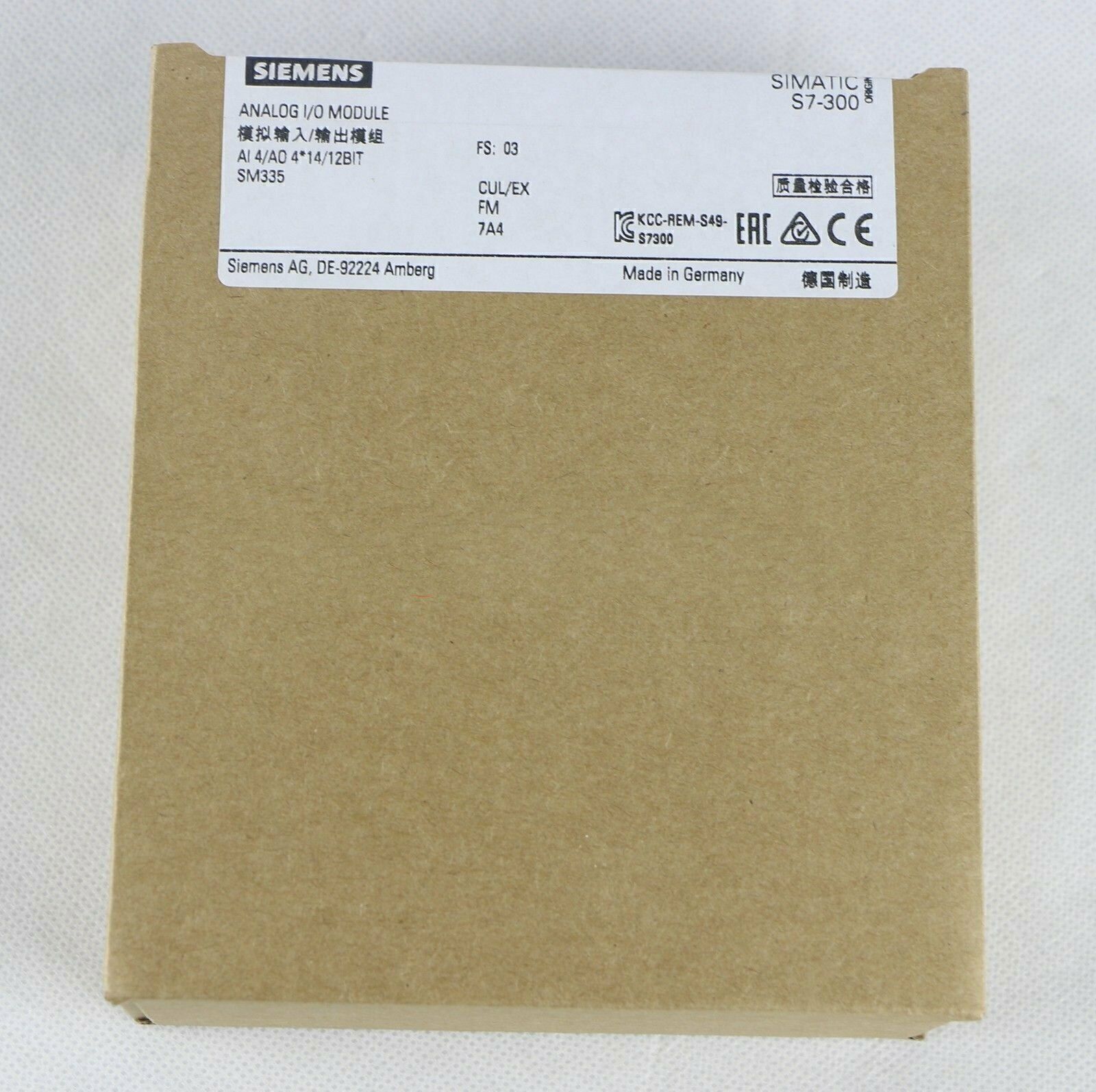 Siemens 6ES7 335-7HG02-0AB0 High Quality New Free Ship 6ES7335-7HG02-0AB0
