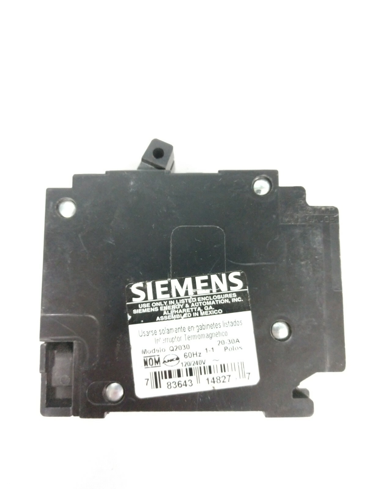 Siemens Q2030 1-Pole Tandem 20-Amp/30-Amp 120/240V Plug-In Circuit Breaker