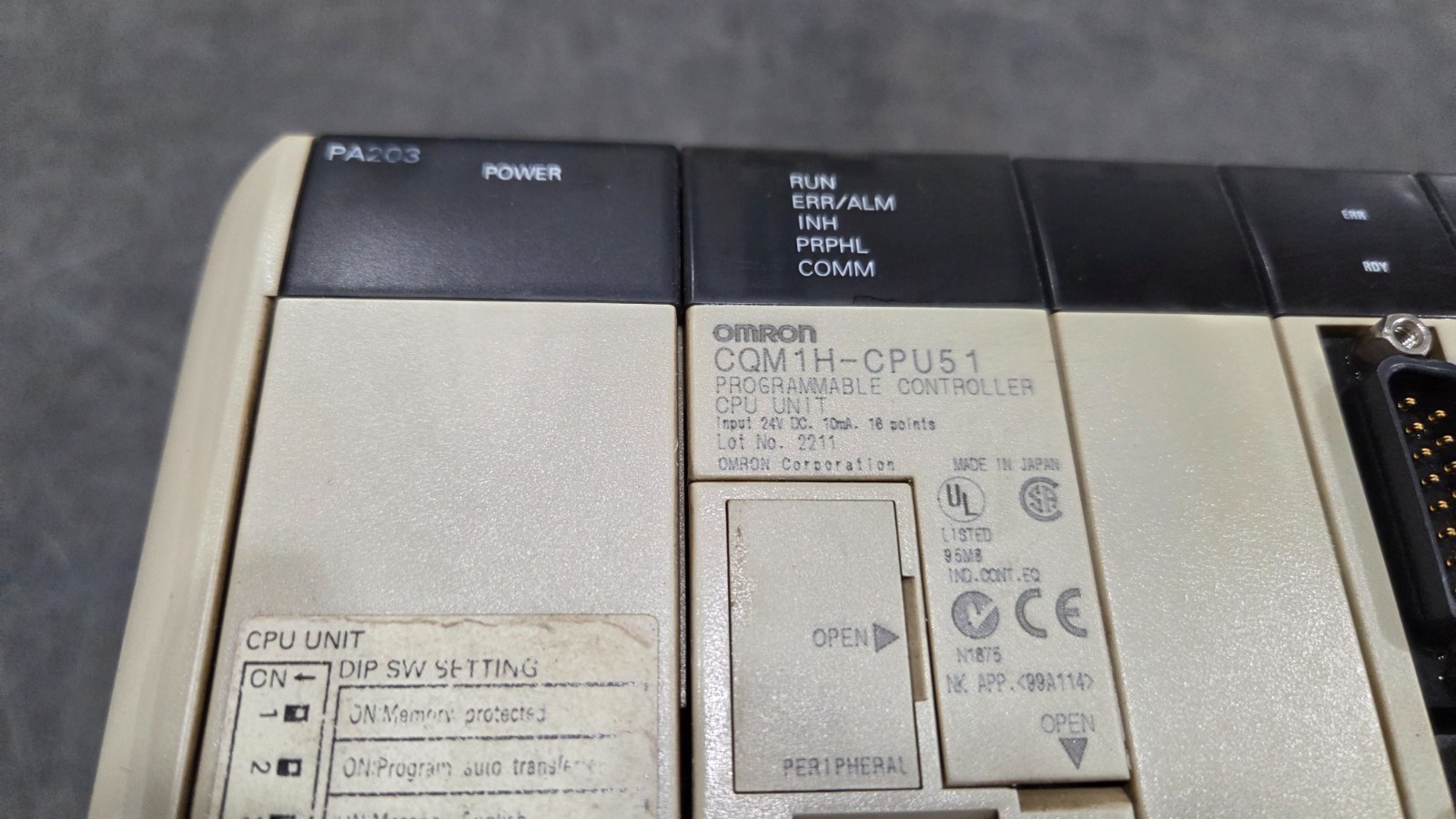 Omron CQM1H-CPU51 (CQM1HCPU51) Industrial Control System PLC