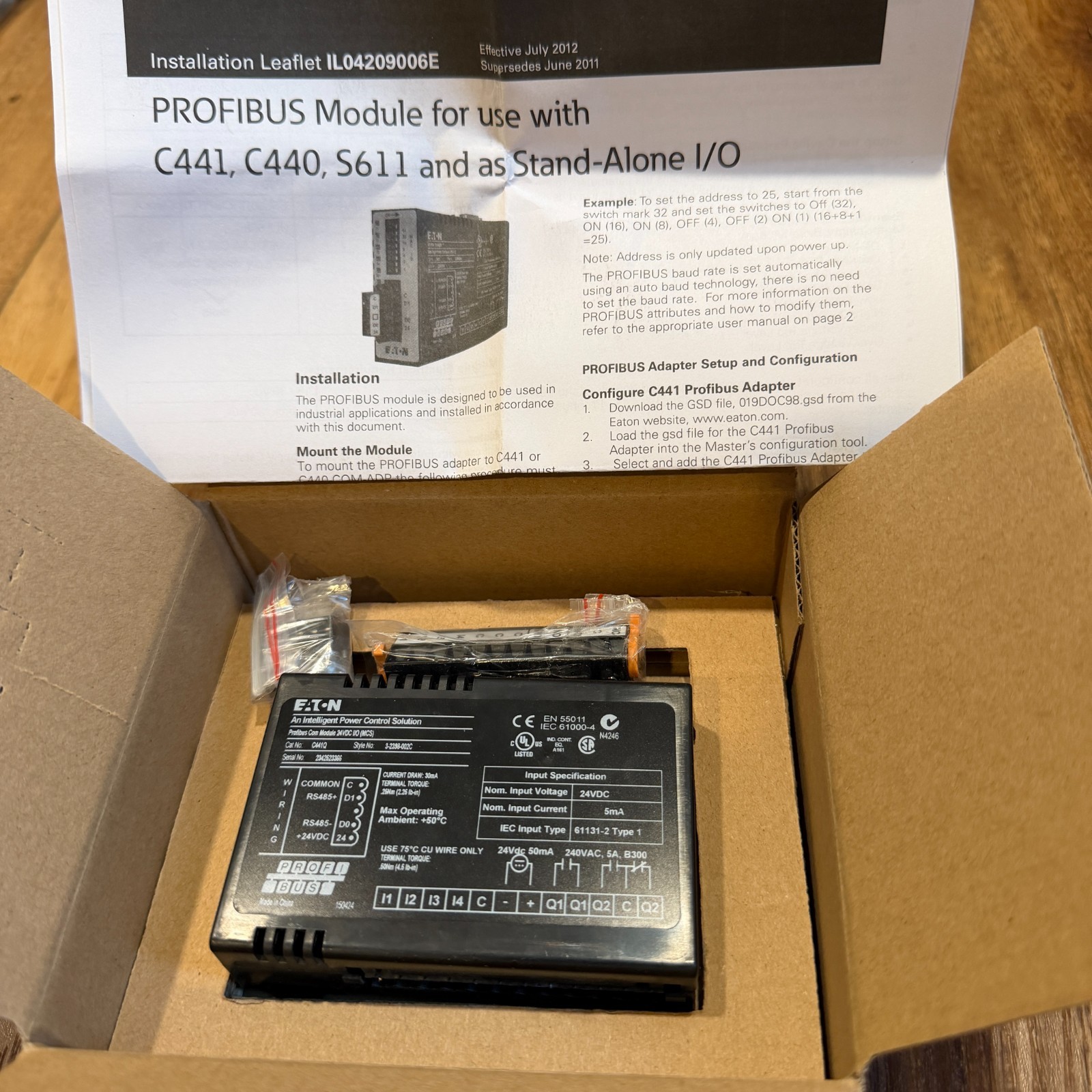 EATON CUTLER HAMMER C441Q Profibus Communications Module I/O (MCS) 3 2398 002C