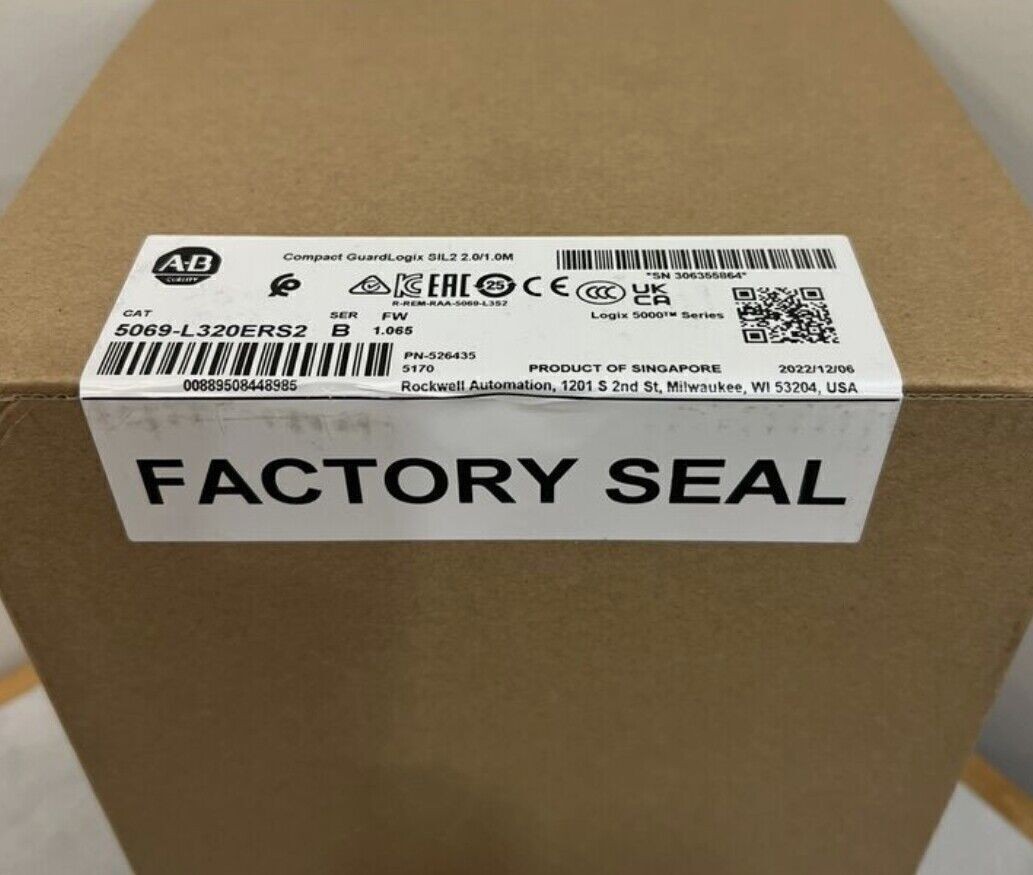 New, Factory Sealed AB 5069-L320ERS2 GuardLogix 5380, 3MB, Series B