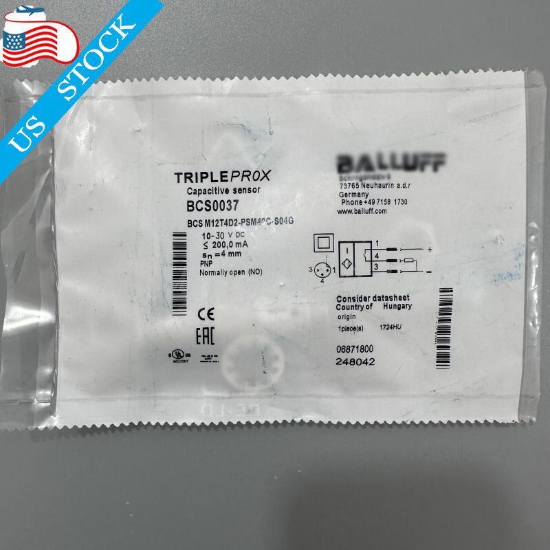 New 10-30VDC 2000mA Proximity Sensor For BALLUFF BCS0037 BCS M12T4D2-PSM40C-S04G