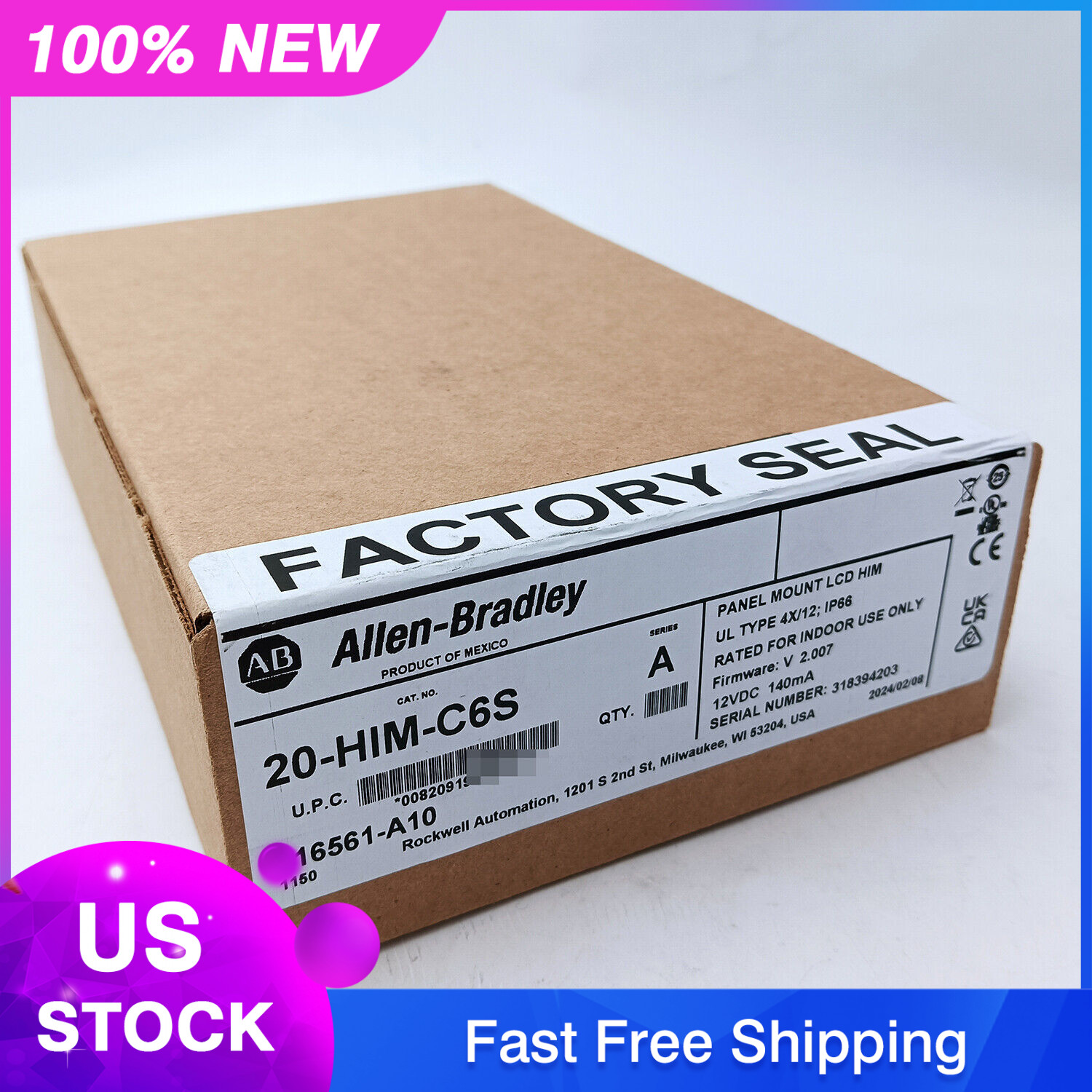 Allen-Bradley 20-HIM-C6S SER A Powerflex Panel Mount LCD HIM New Factory Sealed