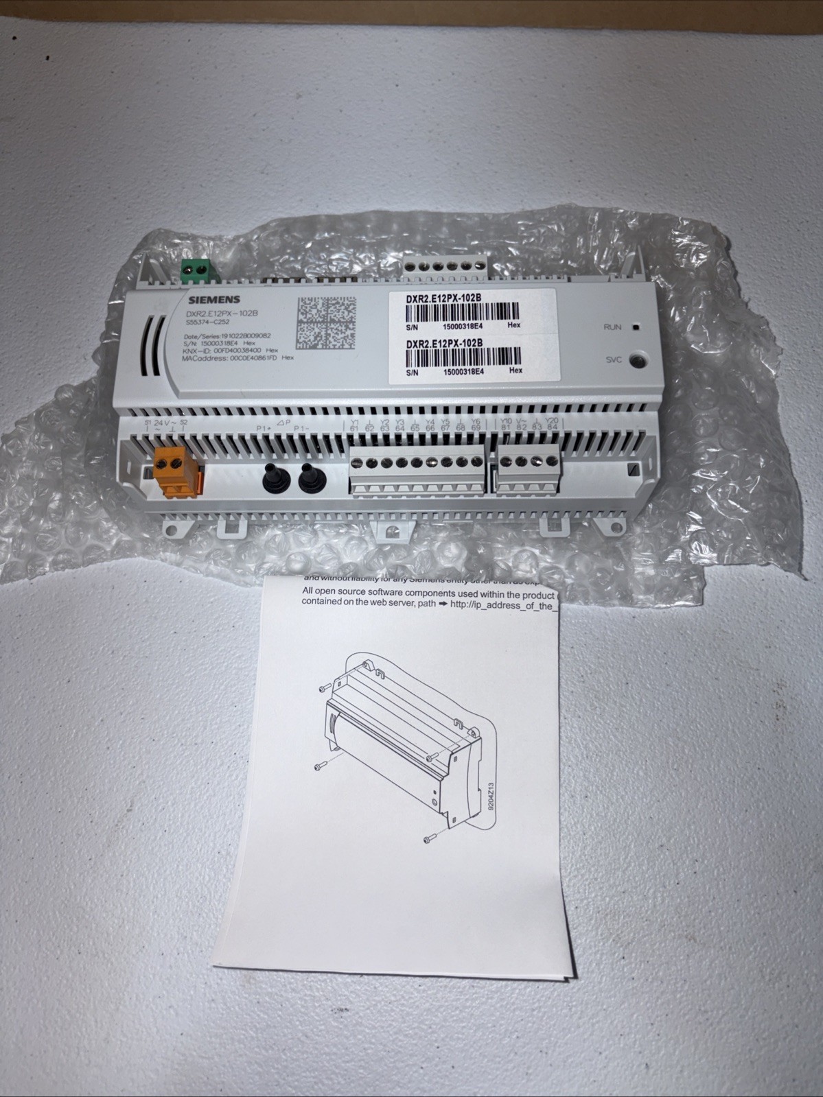 ✅Siemens 24V 0.25A Room Automation Station (DXR2.E12P-102B)