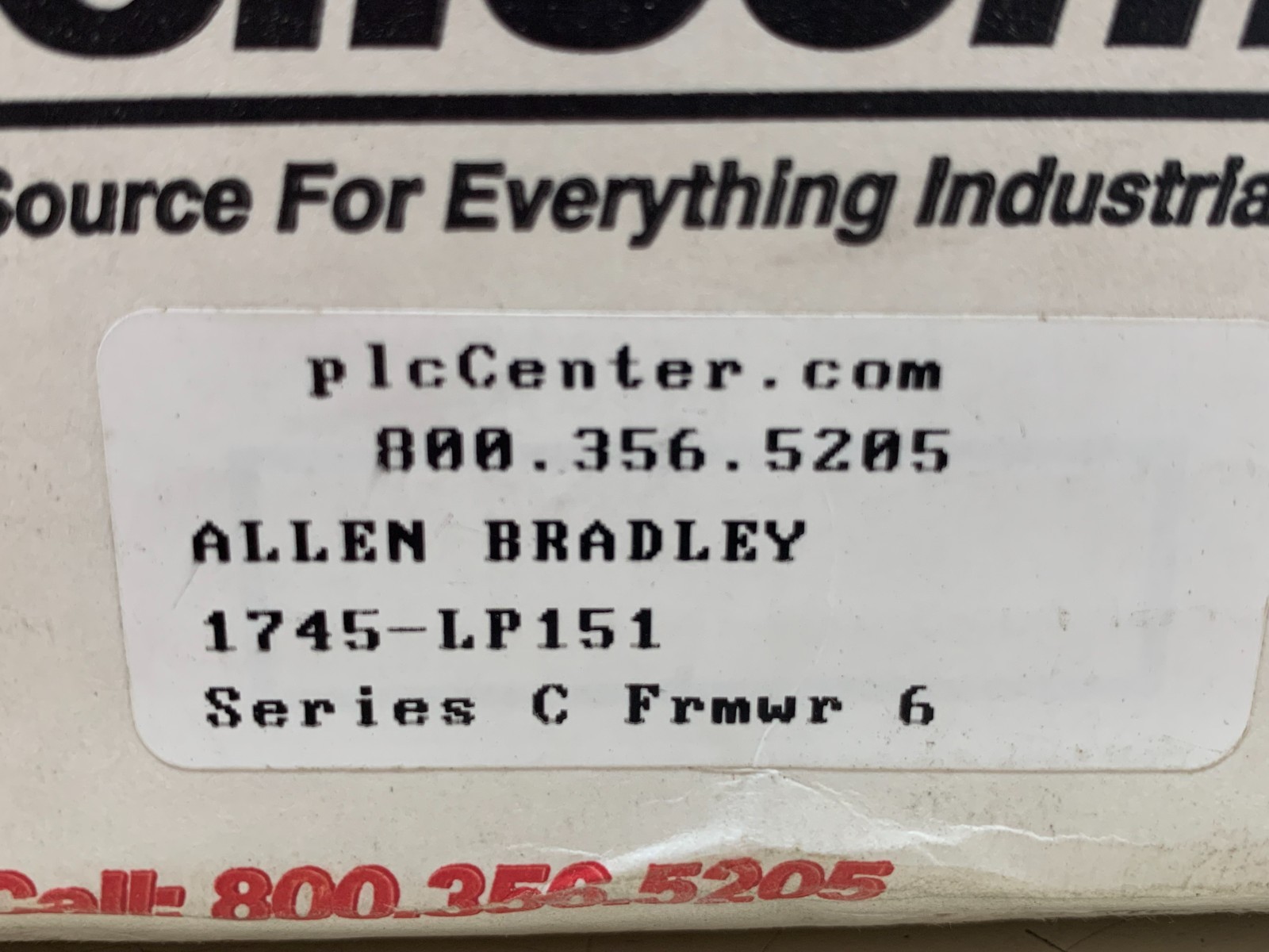 ALLEN BRADLEY 1745-LP151 SER C FRMWR 6 PROGRAMMABLE CONTROLLER – OPEN BOX