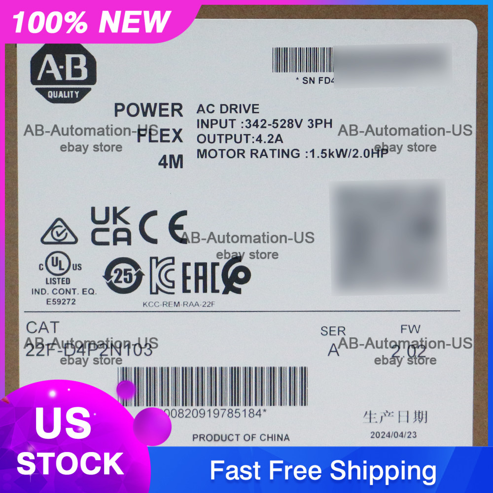22F-D4P2N103 PowerFlex 4M- 1.5 kW (2 HP) AC Drive IP20 (Open) Allen Bradley