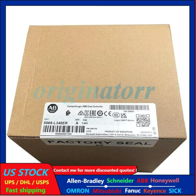 Factory Sealed AB 5069-L340ER FW 1.063 ENET Controller 5069L340ER US Free Tax