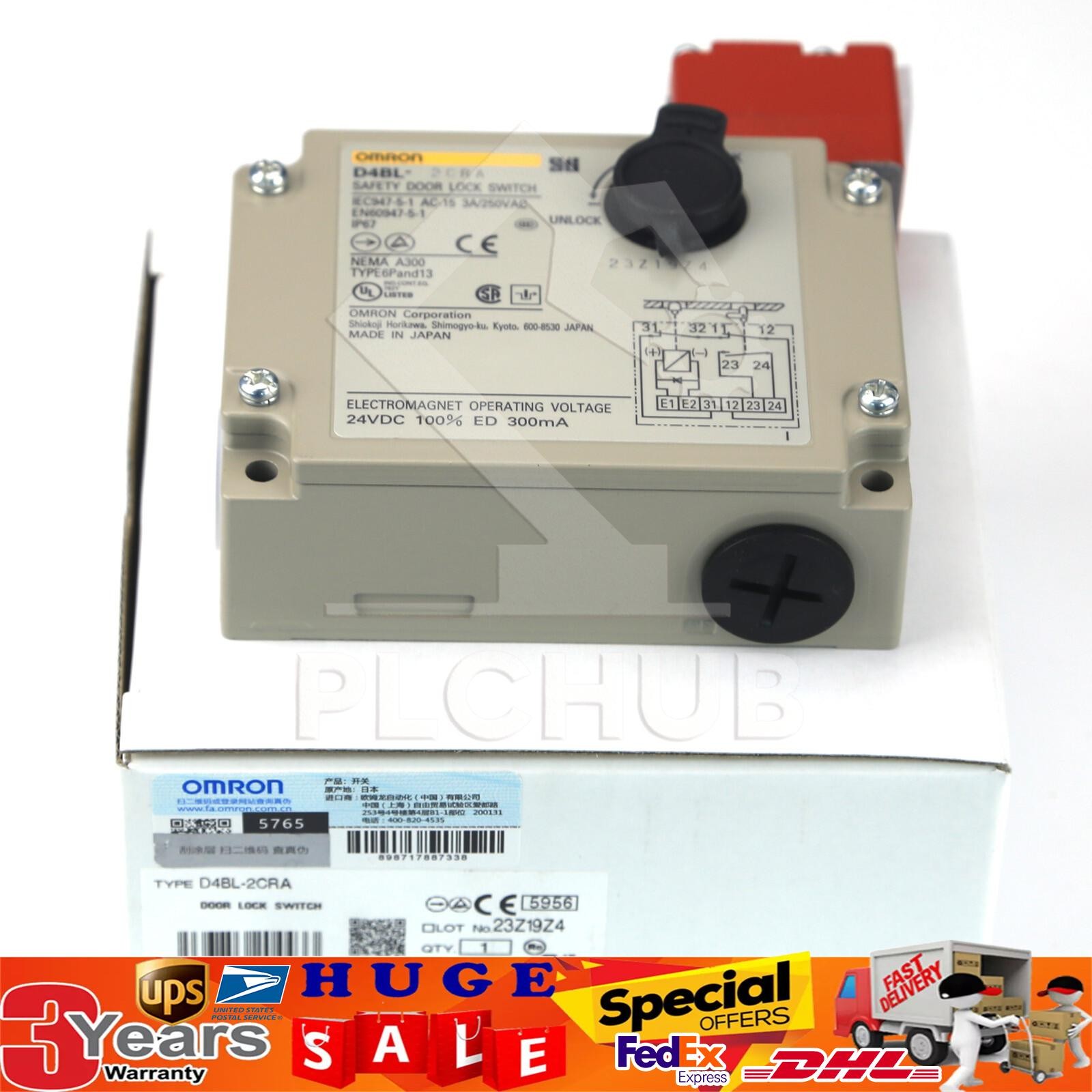 1PC Omron D4BL-2CRA D4BL2CRA Guard Lock Safety-Door Switch US Free TAX